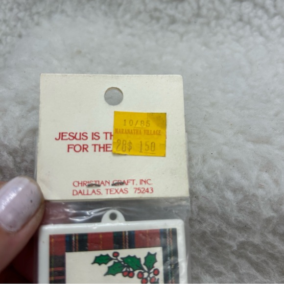 3 Praise Christmas ornaments plastic 4" Jesus is the reason vintage bag #2 - Picture 5 of 12